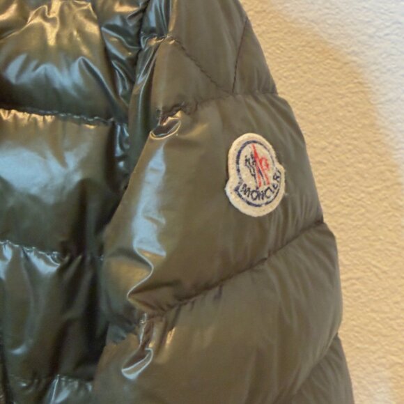 MONCLER Hooded Down Jacket Kids Size 5 Green Orange Lining - Picture 4 of 10